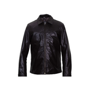 Lawrance - Arm Piped Leather Jacket with Double Zip Pocket