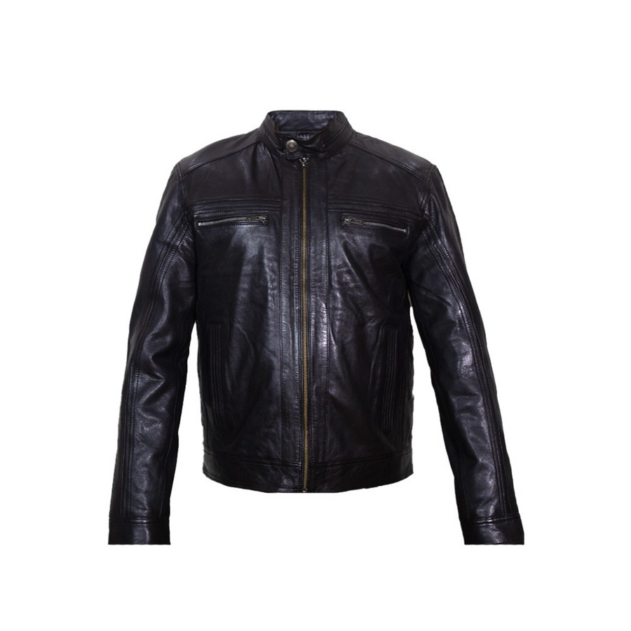 Trudeau - Super Short Body Fitted Leather Jacket