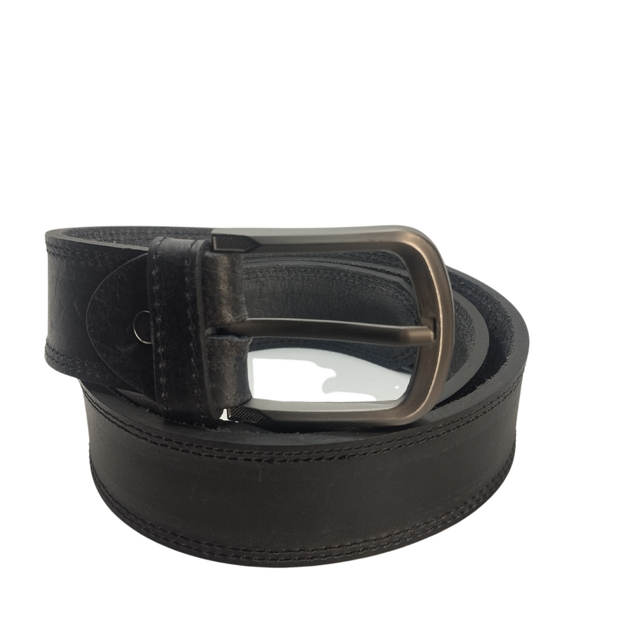 Titan - Classic Black Double Stitched Leather Belt