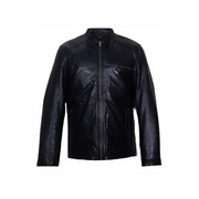 Mark - Standard Fit Leather Jacket with Single Pocket