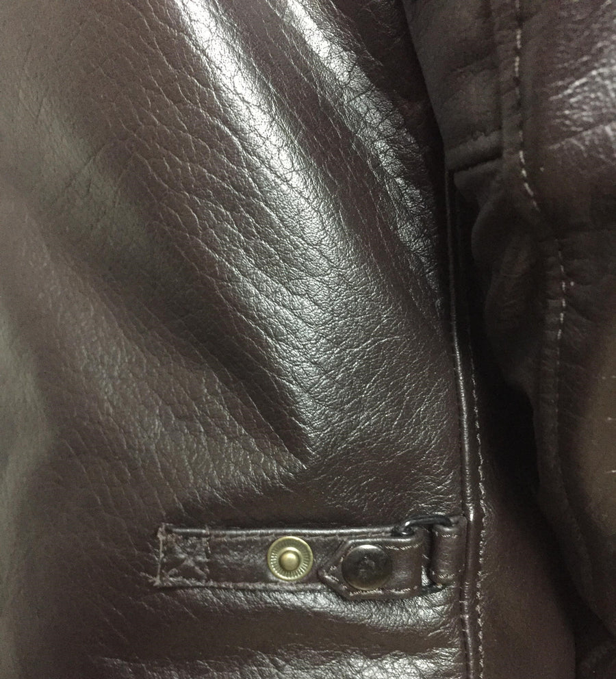 Lawrance - Arm Piped Leather Jacket with Double Zip Pocket