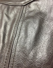 Lawrance - Arm Piped Leather Jacket with Double Zip Pocket