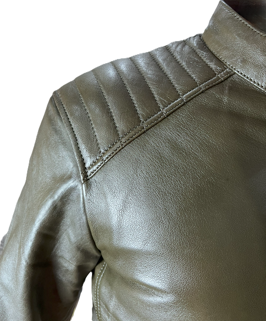 Carrera - Shoulder Stripe Regular Fit Leather Jacket