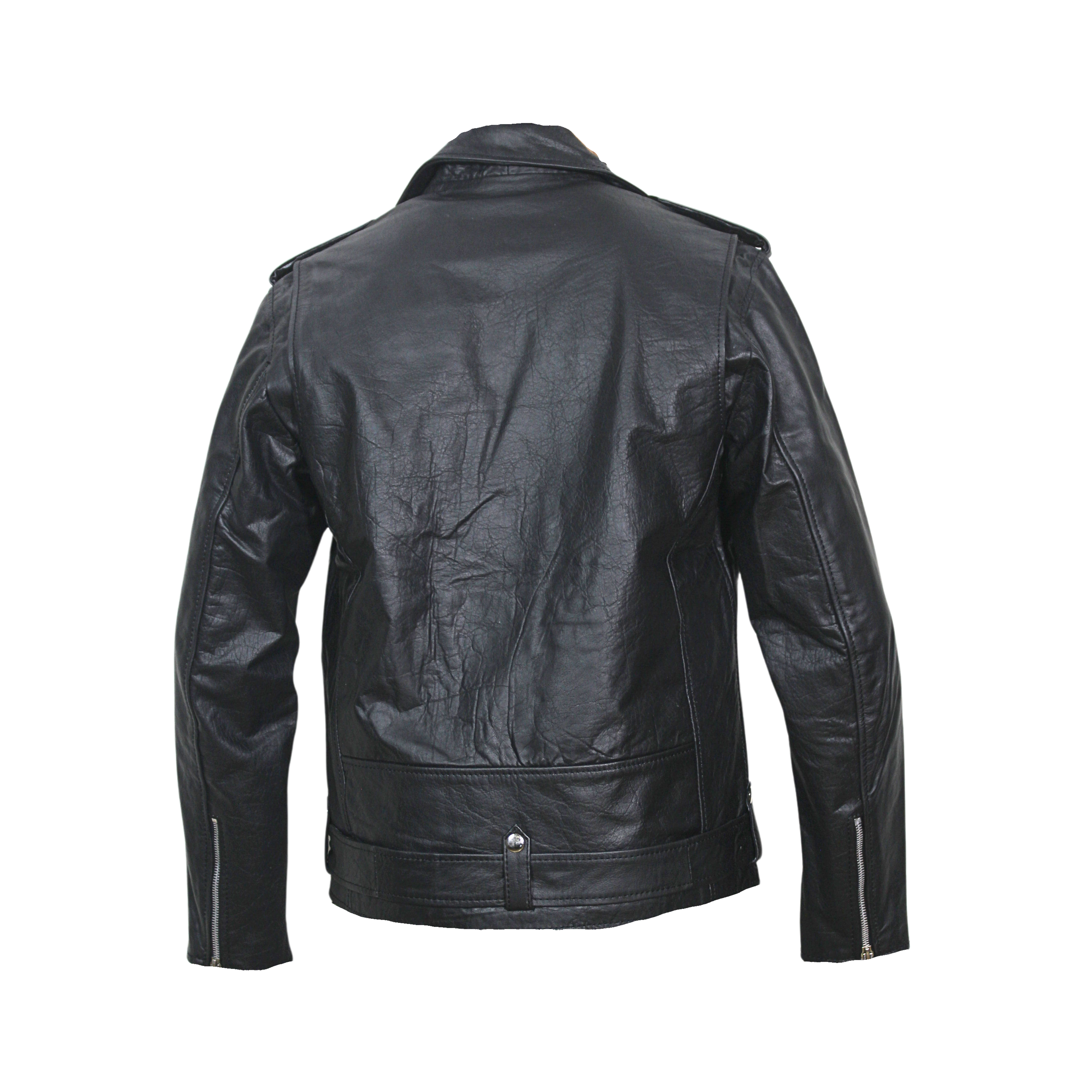 Austin - Classic Biker Leather Jacket with Removable Belt