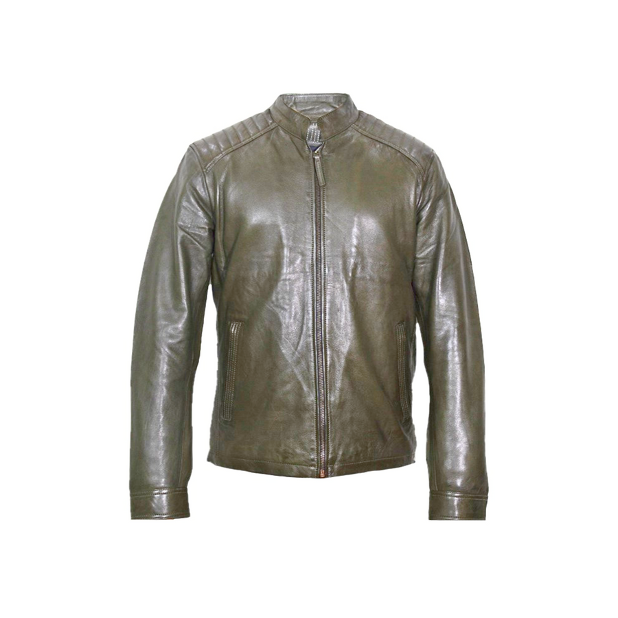 Carrera - Shoulder Stripe Regular Fit Leather Jacket