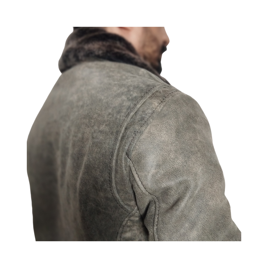 Vanguard - Antique Grey Buffalo Leather Jacket